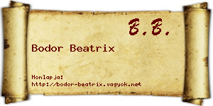 Bodor Beatrix névjegykártya