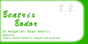 beatrix bodor business card